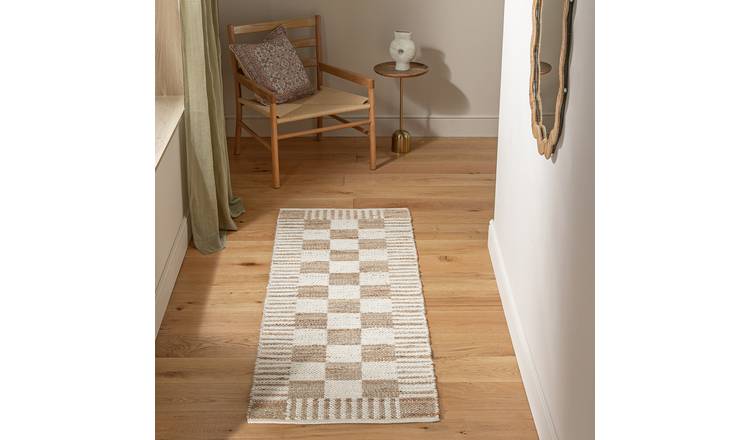Habitat Archieve Checkboard Flatweave Runner - 200x66cm