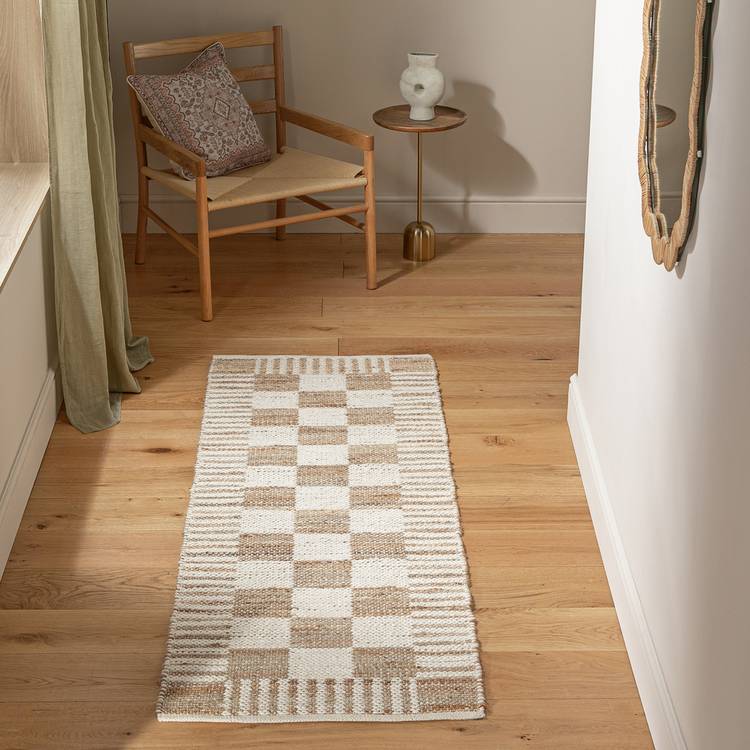 Habitat Archieve Checkboard Flatweave Runner - 200x66cm 0