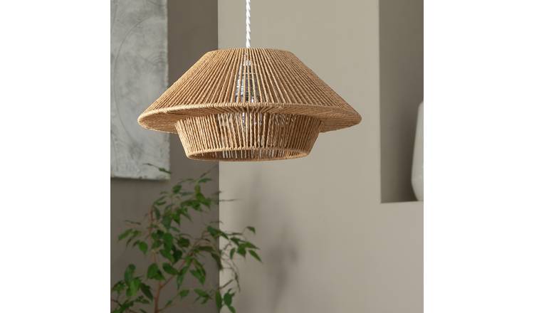Habitat Paper Rope Natural 2 Tier Easy Fit Lampshade - 35cm