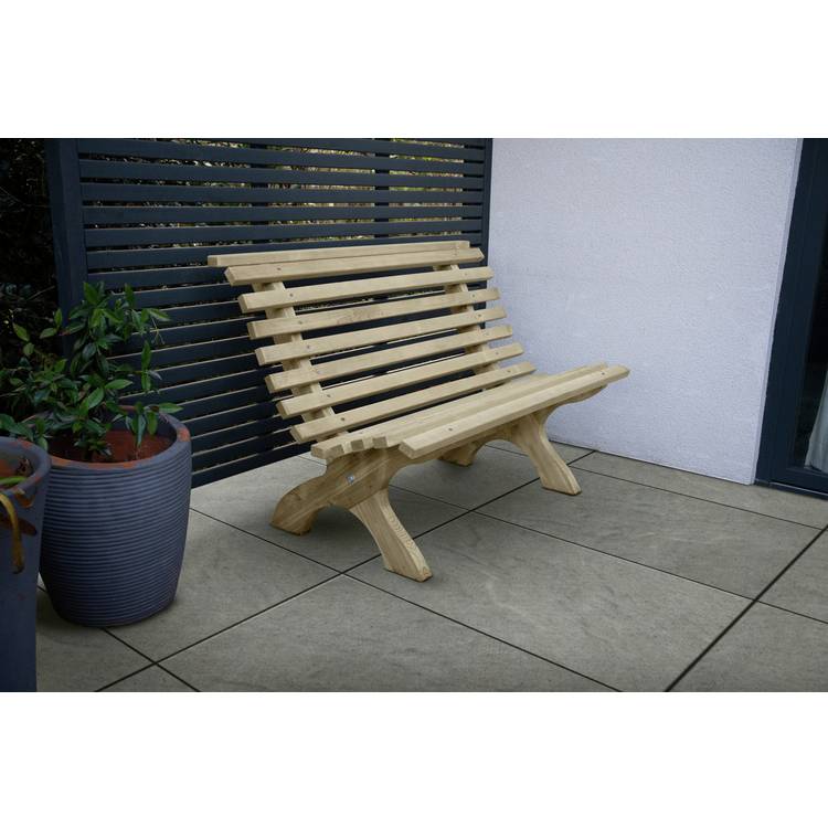Forest Garden Kuba 2 Seater Wooden Garden Bench - Natural 0