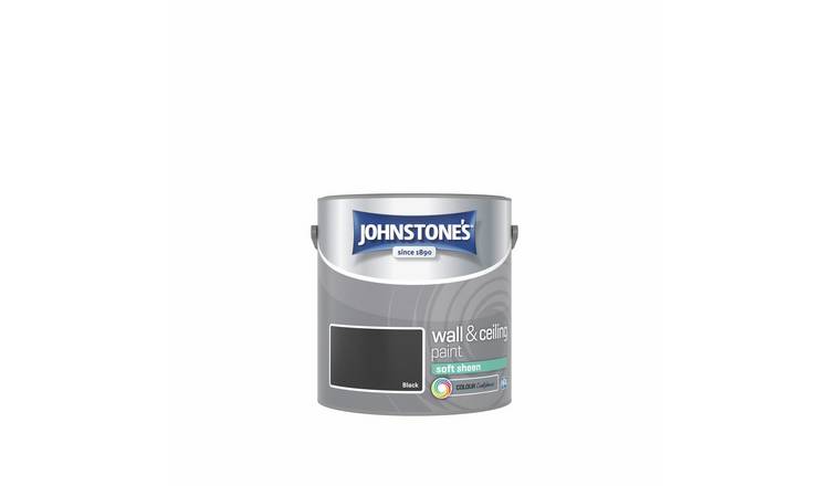 Johnstone's Wall & Ceiling Black Soft Sheen Paint 2.5L