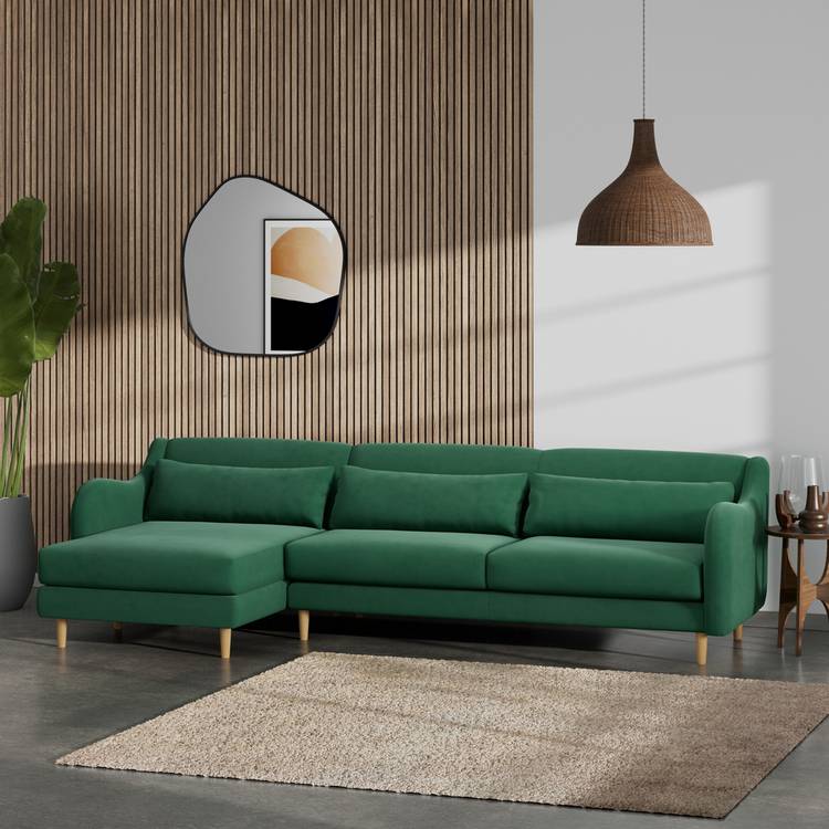 Habitat Turnmill Left Hand Corner Sofa - Green 0