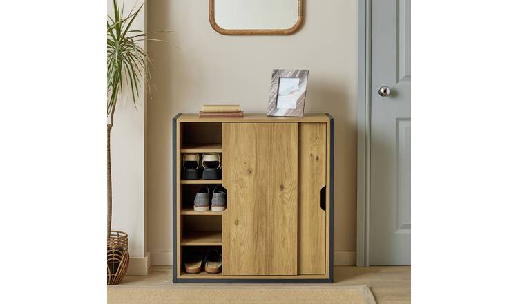 Argos Home Loft Living Shoe Storage Cabinet - Oak