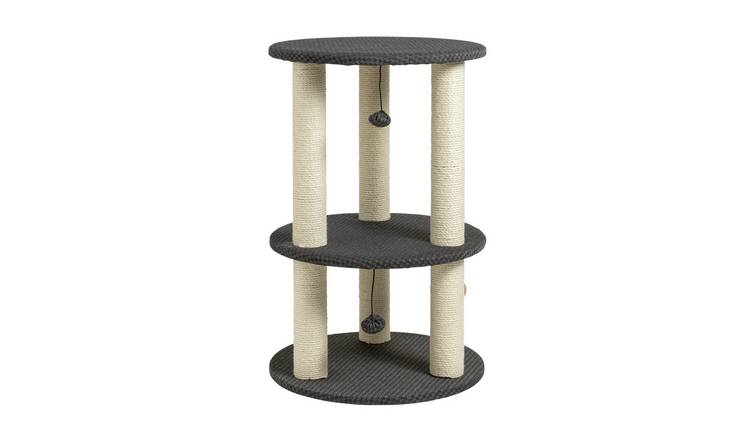 Buy 3 Level Cat Platform Scratch Post with Pompoms Cat toys Argos