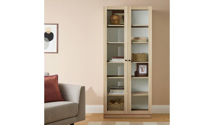Argos Home Carla 2 Door Display Cabinet - Oak