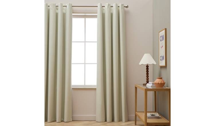 Habitat Blackout Eyelet Curtain - Cream  - 229x229cm