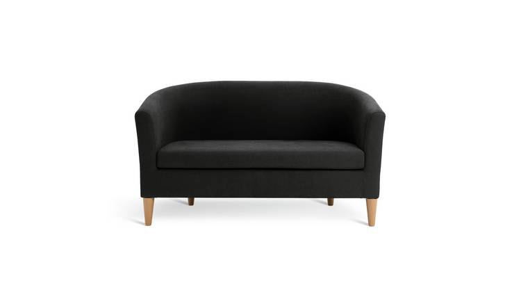 Argos Home Tub Faux Leather 2 Seater Sofa - Black