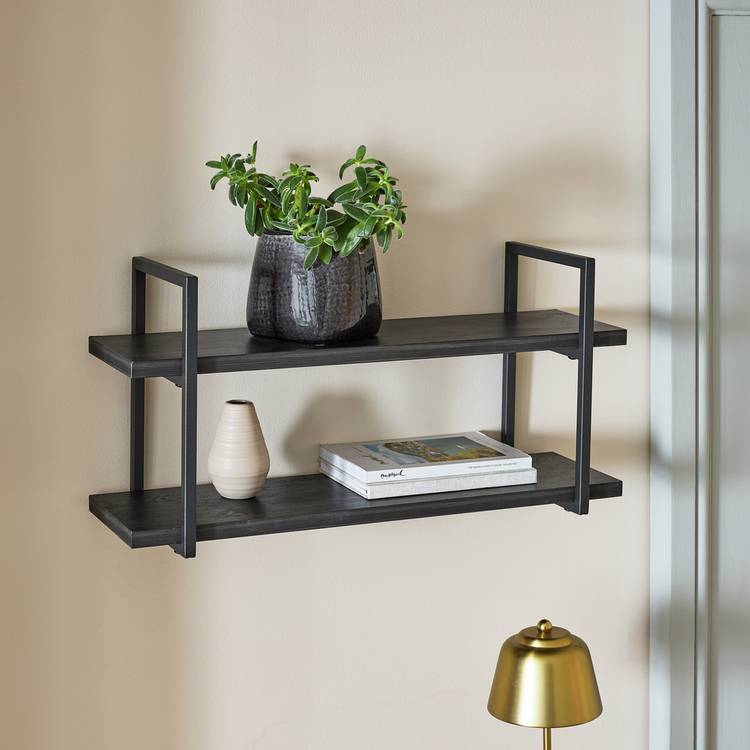 Habitat Loft Living 60cm Wall Shelf - Black 0
