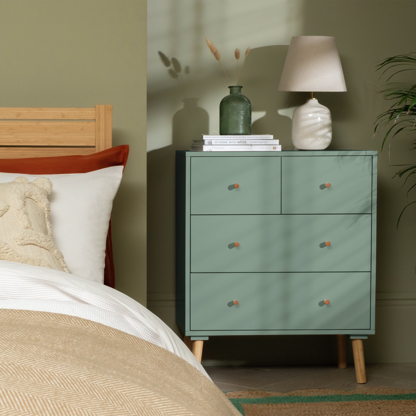 Buy Habitat Otto 4 Drawer Chest - Sage Green | Chest of drawers