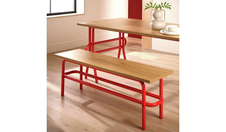 Habitat Ballon Metal Dining Bench - Red