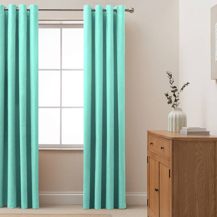 Habitat Blackout Eyelet Curtain - Aqua - 137x117cm 0