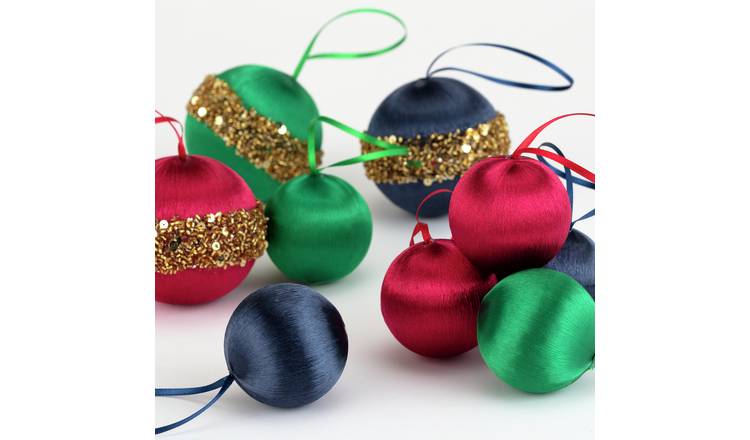 Download Buy Argos Home 9 Pack Of Enchanted Christmas Satin Baubles Christmas Tree Decorations Argos PSD Mockup Templates