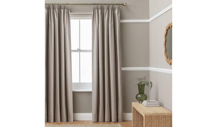 Habitat Blackout Pencil Pleat Curtain - Stone - 137x117cm