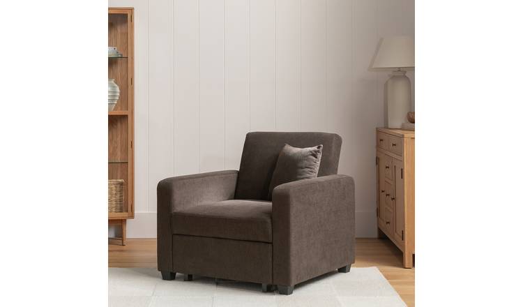 Habitat Reagan Single Fabric Chairbed - Chocolate