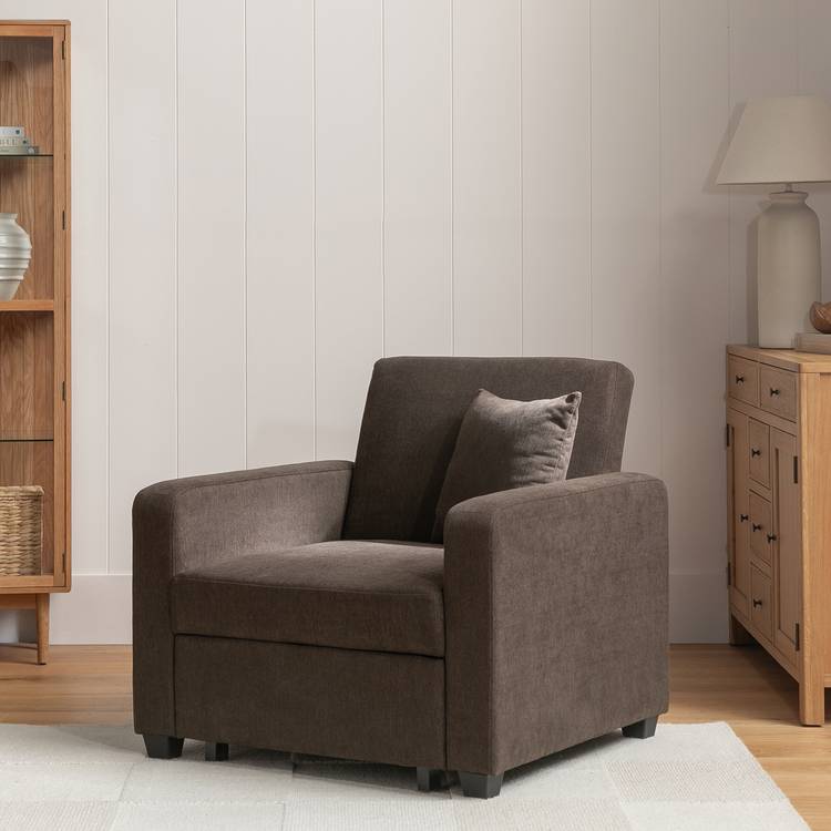 Habitat Reagan Single Fabric Chairbed - Chocolate 0