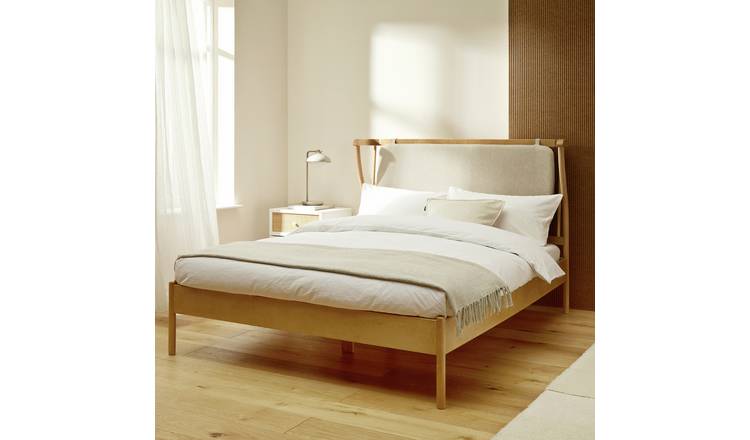 Habitat Hugh Wooden Double Bed - Light Wood
