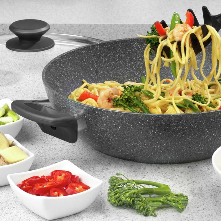 Salter 28cm Marblestone Wok with Handle 0