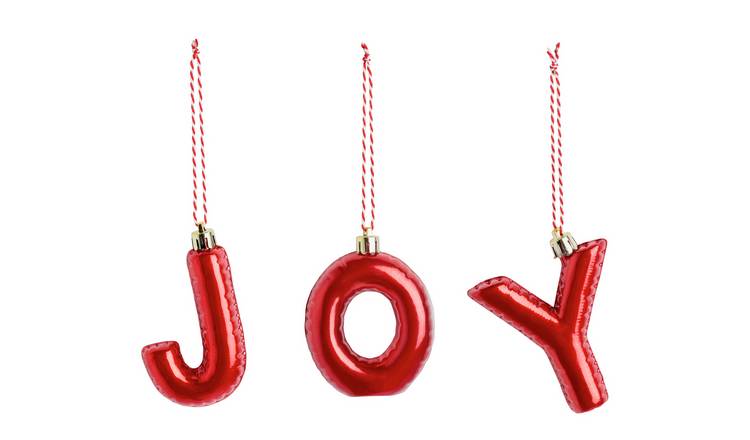 Habitat Red Or Pink J-O-Y Christmas Decoration