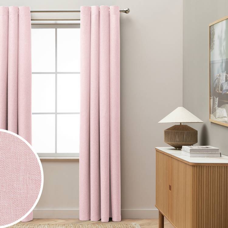 Habitat Blackout Eyelet Curtains - Pink - 168x229cm 0