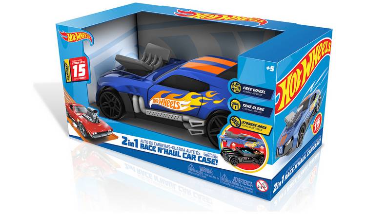 Hot Wheels 2in1 Race N' Haul Car Case Blue