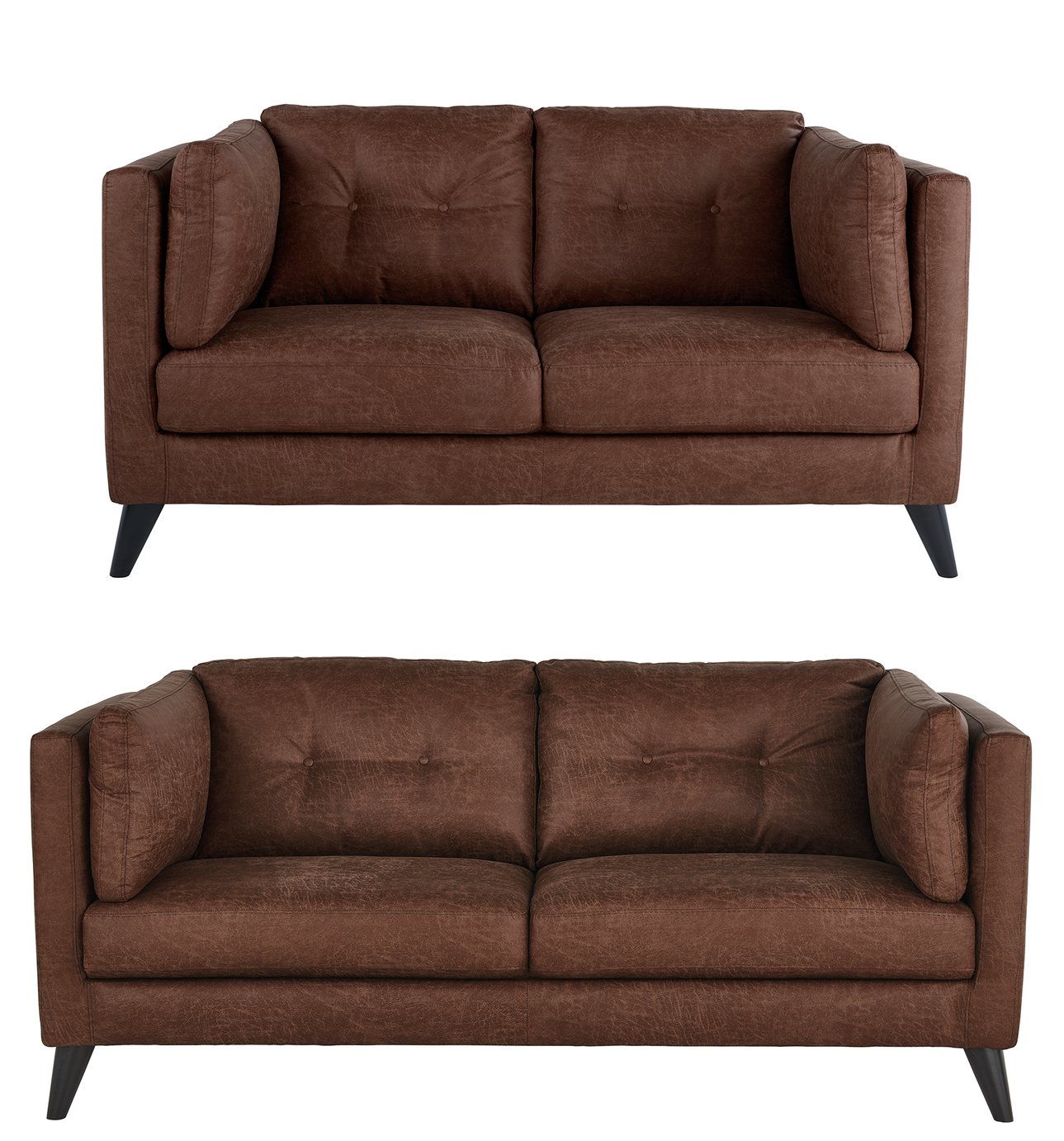 Argos Home Charlie Faux Leather 2 Seater & 3 Seater Sofa-Tan Review