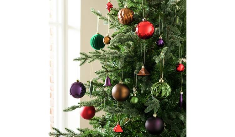Habitat Pack of 49  Luxe Christmas Baubles - Multicolour