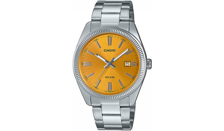 Casio Classic Analogue Yellow Dial Bracelet Watch 