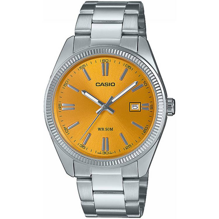 Casio Classic Analogue Yellow Dial Bracelet Watch  0