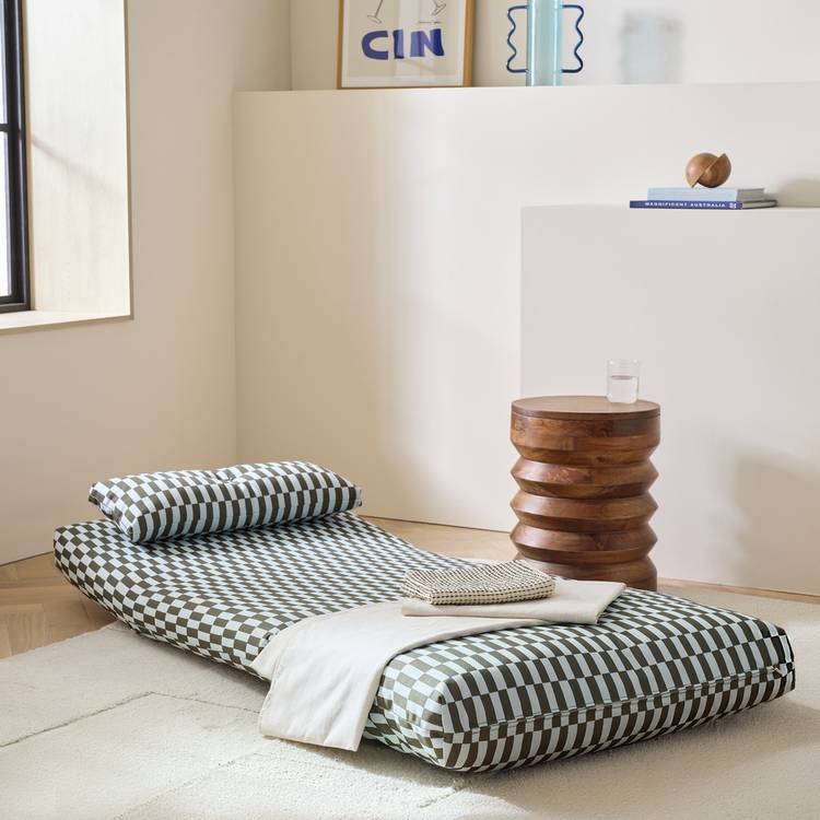 Habitat Lexi Single Fabric Chairbed - Blue & Green 0