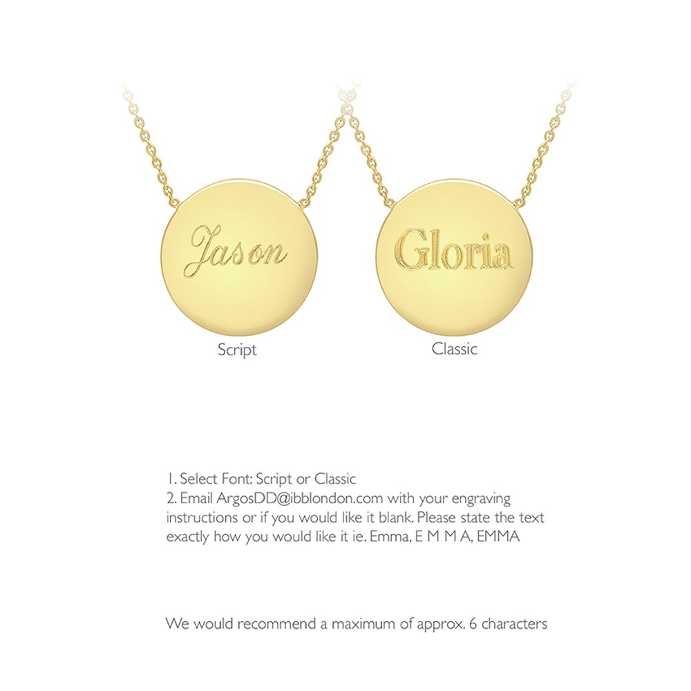 9ct Gold Personalised Disc Pendant 17 Inch Necklace Review