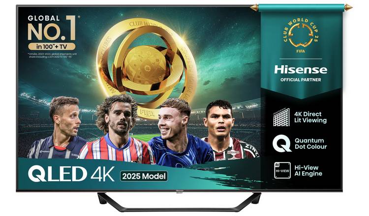 Hisense 43 Inch 43A7QTUK Smart 4K UHD HDR QLED TV