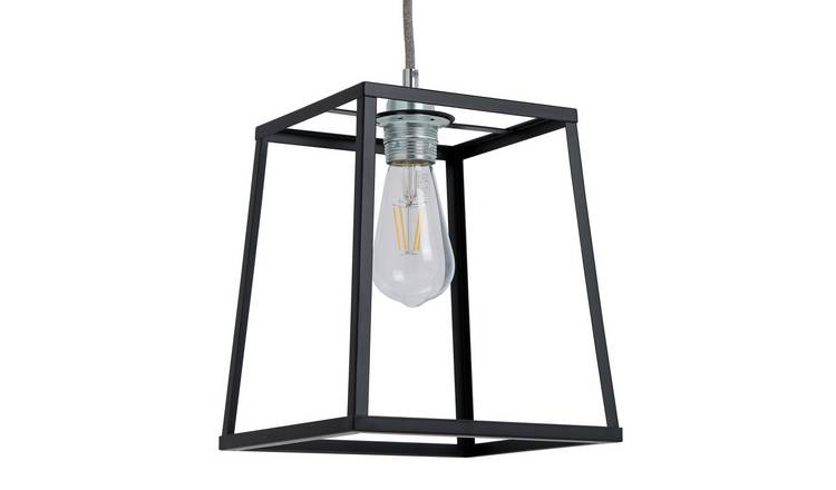 Argos Home Matt Black Carriage Metal Easy Fit Lampshade-22cm