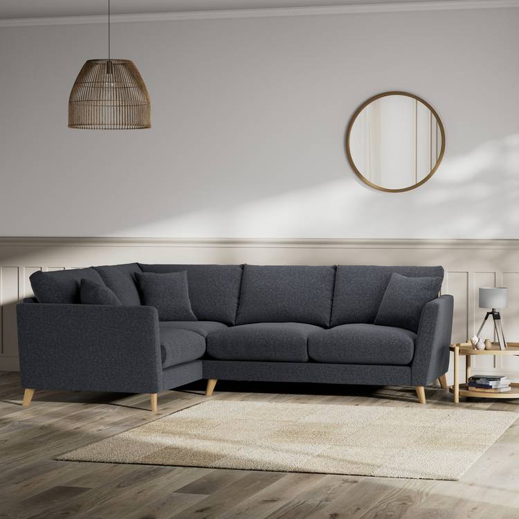 Habitat Lomond Left Hand Corner Sofa - Charcoal - Ash Leg 0