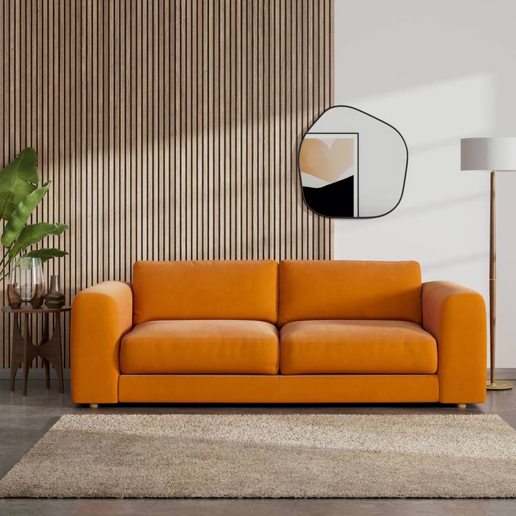 Habitat Ayr  Fabric 4 Seater Sofa - Orange 0