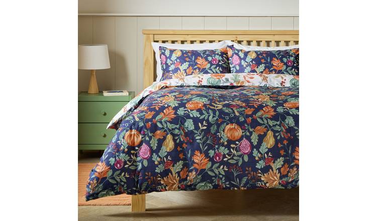 Argos Home Autumnal Foliage Blue Bedding Set - King size