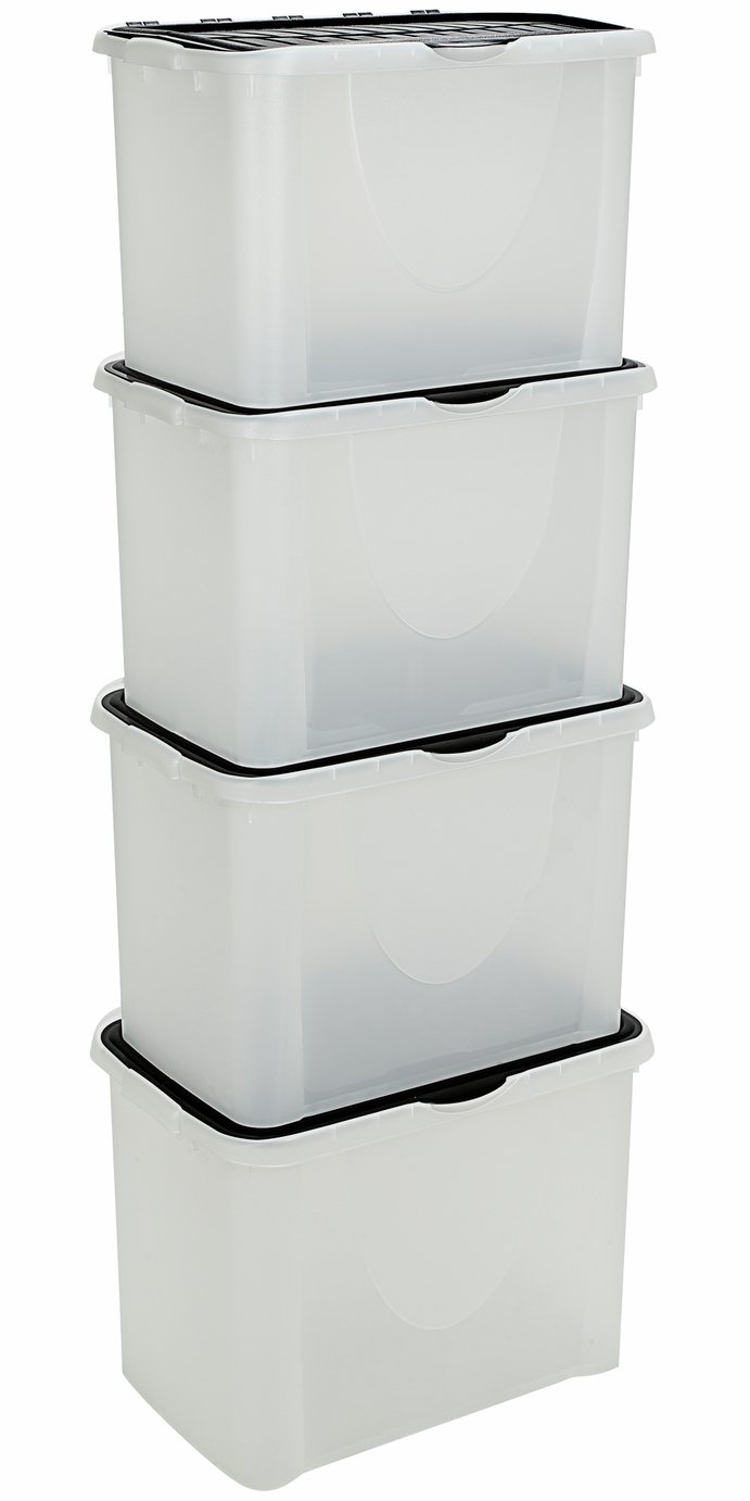 Argos Home 70 Lt Plastic Storage Box With Flip Lid- Set of 4 Review