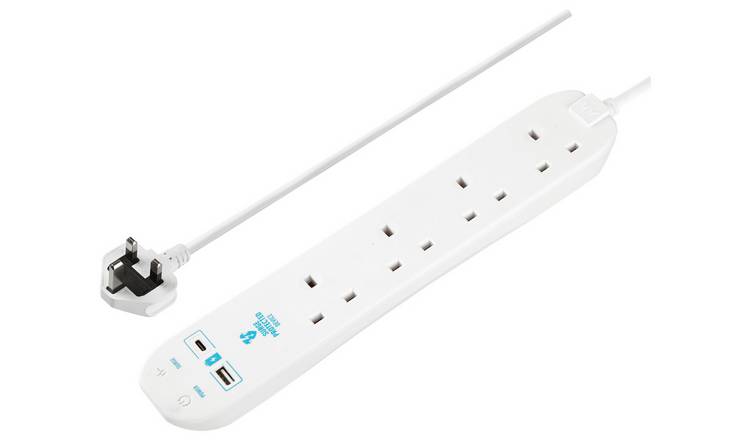 Masterplug 4 Socket 2m Surge Protected Extension Lead