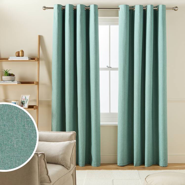 Habitat Blackout Eyelet Curtains - Light Teal Green - 168x229cm 0