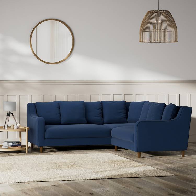 Habitat Swift Reversible Corner Sofa - Navy - Dark Leg 0