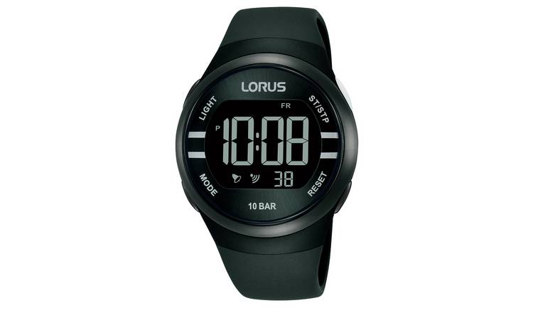Lorus Digital Black Strap Watch