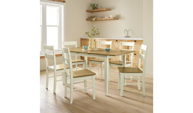 Argos Home Chicago Extending 6 Seater Dining Table - Cream
