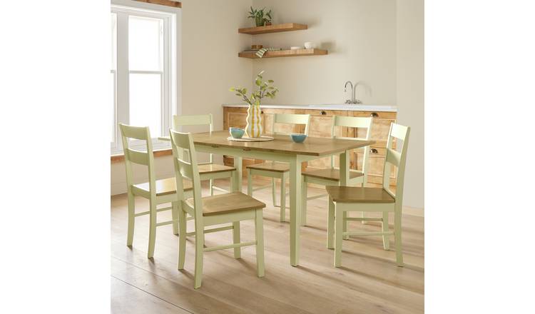 Argos Home Chicago Extending 6 Seater Dining Table - Cream