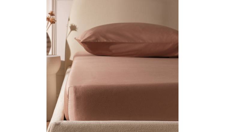 Habitat Egyptian Cotton 400 TC Mocha Fitted Sheet- King size