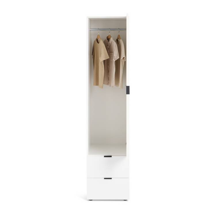 Habitat Zeke 1 Door 2 Drawer Wardrobe - White 0