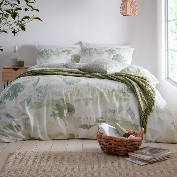 Appletree Edale Cotton Printed Green Bedding Set - Double 0