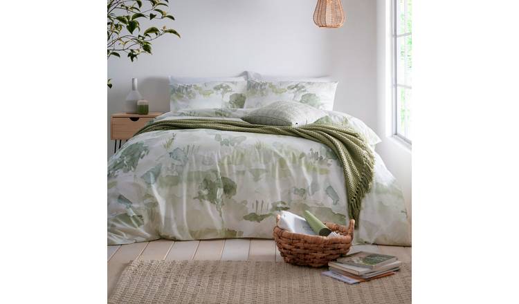 Appletree Edale Cotton Printed Green Bedding Set - Superking
