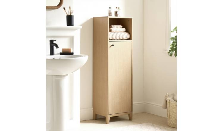 Habitat Herson 1 Door Mirrored Wall Cabinet - Oak