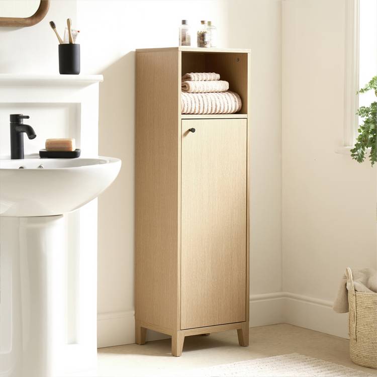 Habitat Herson 1 Door Mirrored Wall Cabinet - Oak 0