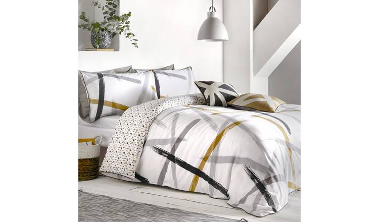 Appletree Leda Cotton Printed Grey Bedding Set - King size