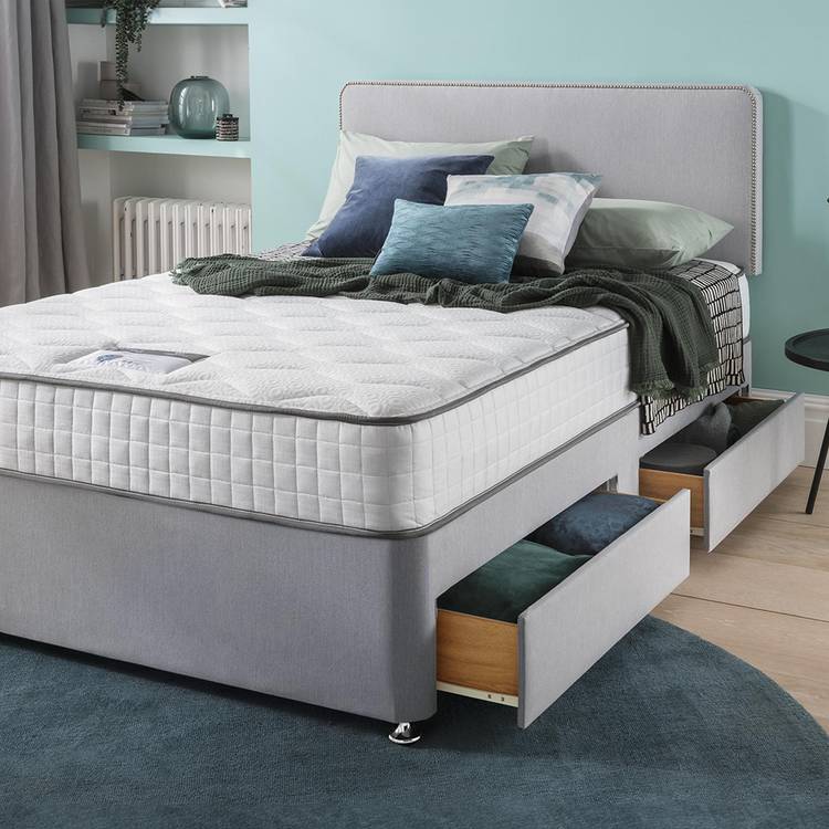 Silentnight Pavia Small Double 4 Drawer Divan Bed - Grey 0